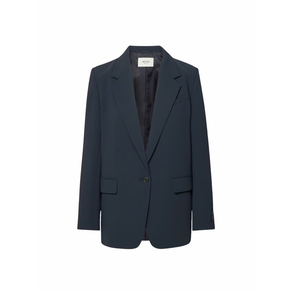 Aritzia Wilfred Generation Blazer Crepette Drk Night Navy Blue Jacket NWT $248 2